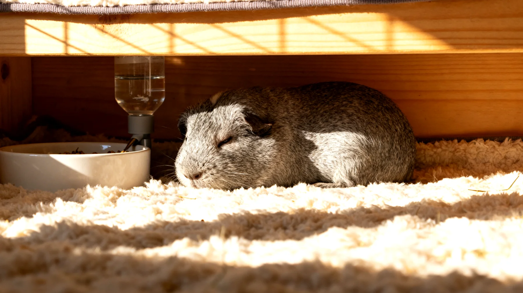 Meerschweinchen-Senioren benötigen eine angepasste tägliche Routine, um altersbedingte Beschwerden wie Arthrose, verminderte Mobilität und nachlassende Sinneswahrnehmung zu berücksichtigen, während gleichzeitig ihre gewohnte Struktur beibehalten wird"
